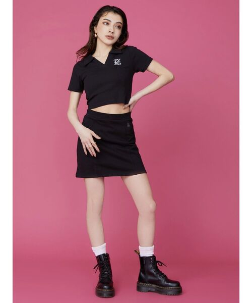 EVRIS（エヴリス）の「ステッチスウェットミニスカート（スカート・レディース・ネイビー/ブラック/グレー・FREE）」の9枚目の写真