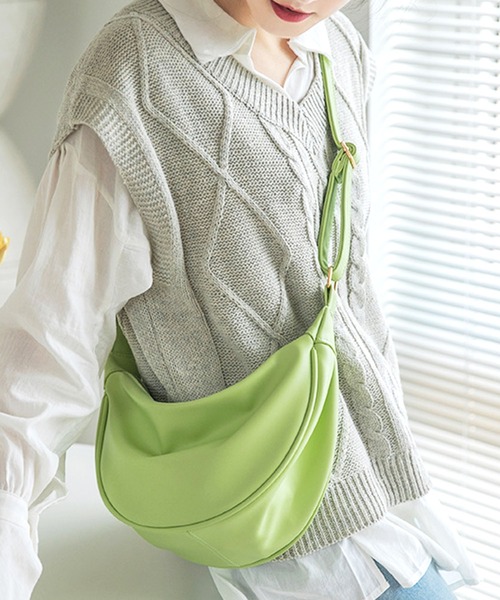 Dewlily（デューリリー）の「ハーフムーンショルダーバッグ（ショルダーバッグ・レディース・ベージュ/ブラウン/ホワイト/グリーン/ブラック・FREE）」の12枚目の写真