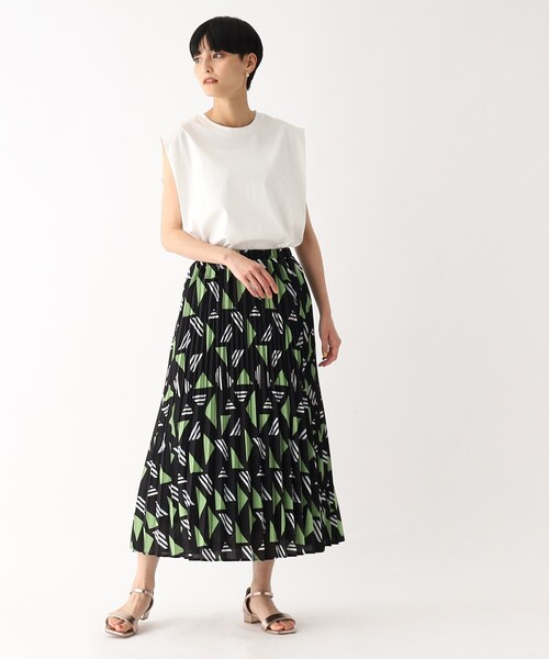 OPAQUE.CLIP（オペークドットクリップ）の「◆幾何プリントプリーツスカート【イージーケア/洗濯機洗い可】（スカート・レディース・ブラック系/ホワイト系3・38/40/42）」の13枚目の写真