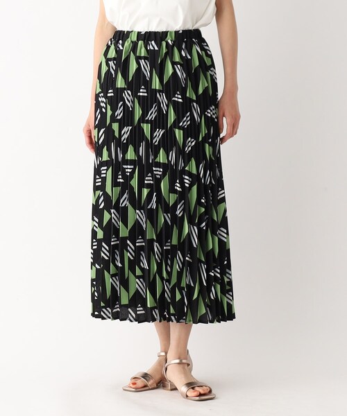 OPAQUE.CLIP（オペークドットクリップ）の「◆幾何プリントプリーツスカート【イージーケア/洗濯機洗い可】（スカート・レディース・ブラック系/ホワイト系3・38/40/42）」の9枚目の写真