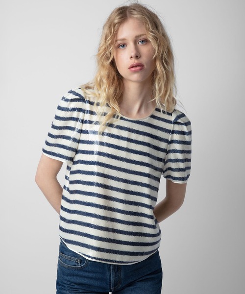 ZADIG&VOLTAIRE(ザディグ エ ヴォルテール)の「TCHAO SEQUINS STRIPE(その他トップス・レディース・ホワイト・XS/S)」の5枚目の写真