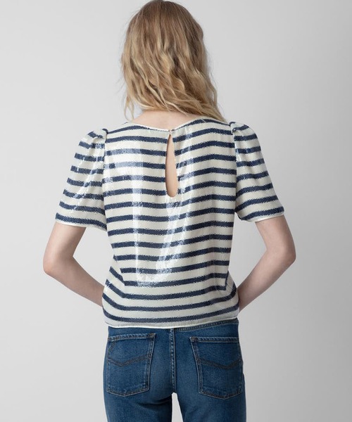 ZADIG&VOLTAIRE(ザディグ エ ヴォルテール)の「TCHAO SEQUINS STRIPE(その他トップス・レディース・ホワイト・XS/S)」の4枚目の写真