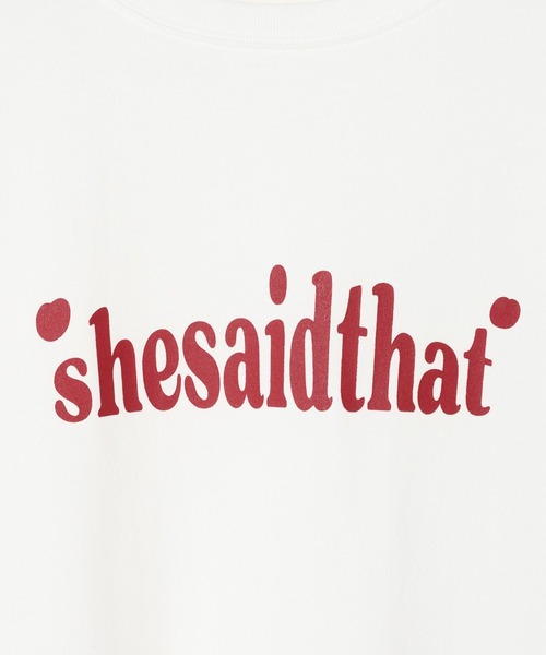 niko and...(ニコアンド)の「【she said that (シー セッド ザット)】コラボロゴプリントTシャツ(Tシャツ/カットソー・レディース・オフホワイト/ネイビー/レッド・MEDIUM/LARGE)」の13枚目の写真