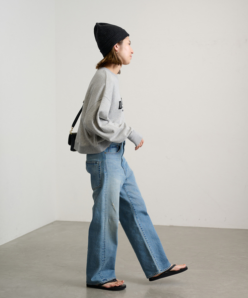 ✨美品✨ フレームワーク 2023年 バックスリットロゴスウェットシャツ 洗える FRAMeWORK（フレームワーク）の「スリットロゴスエット