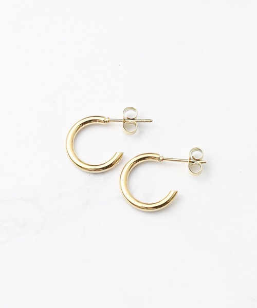 Mag.(マグ)の「【Stainless】 Half Hoop Pierce 15mm-ハーフ フープピアス(ピアス(両耳用)・メンズ・シルバー/ゴールド・FREE)」の1枚目の写真