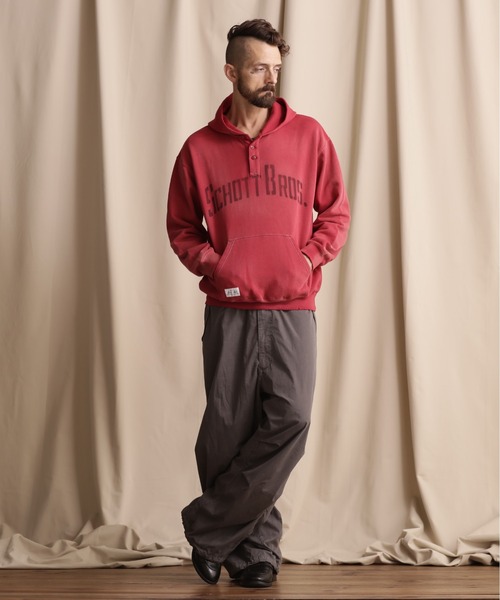 schott（ショット）の「【WEB LIMITED】Schott/ショット/HENRY NECK PARKA "SCHOTT BROS."/ヘンリーネック パーカー "ショット ブロス"（パーカー・メンズ・ブラック/ベージュ/レッド・M/L/2XL/XL）」の12枚目の写真