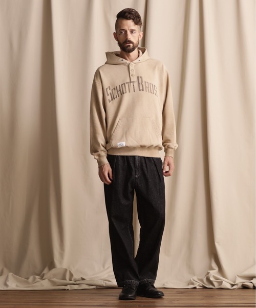 schott（ショット）の「【WEB LIMITED】Schott/ショット/HENRY NECK PARKA "SCHOTT BROS."/ヘンリーネック パーカー "ショット ブロス"（パーカー・メンズ・ブラック/ベージュ/レッド・M/L/2XL/XL）」の11枚目の写真