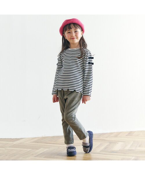 apres les cours（アプレレクール）の「ハートプレートベレー（ハンチング/ベレー帽・キッズ・ローズ/ブラック/ベージュ・54/58/50）」の12枚目の写真