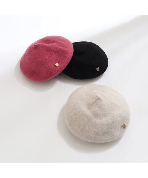apres les cours（アプレレクール）の「ハートプレートベレー（ハンチング/ベレー帽・キッズ・ローズ/ブラック/ベージュ・54/58/50）」の13枚目の写真