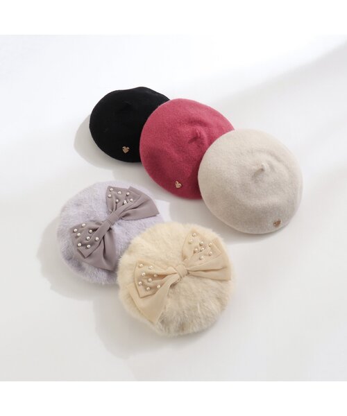 apres les cours（アプレレクール）の「ハートプレートベレー（ハンチング/ベレー帽・キッズ・ローズ/ブラック/ベージュ・54/58/50）」の14枚目の写真