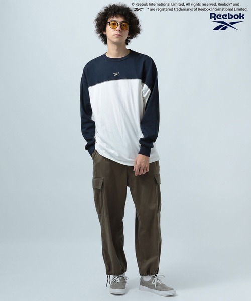 Reebok（リーボック）の「【Reebok×BAYFLOW】別注スポーティロングTシャツ（Tシャツ/カットソー・メンズ・ホワイト×グリーン/ネイビー系・MEDIUM/LARGE）」の3枚目の写真