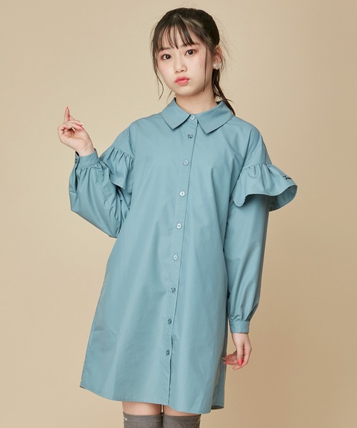 JENNI love（ジェニィラブ）の「そでフリルワンピ－ス（ワンピース・キッズ・サックスブルー/パープル・130cm/140cm/150cm/160cm）」の2枚目の写真