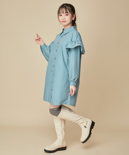 JENNI love（ジェニィラブ）の「そでフリルワンピ－ス（ワンピース・キッズ・サックスブルー/パープル・130cm/140cm/150cm/160cm）」の18枚目の写真