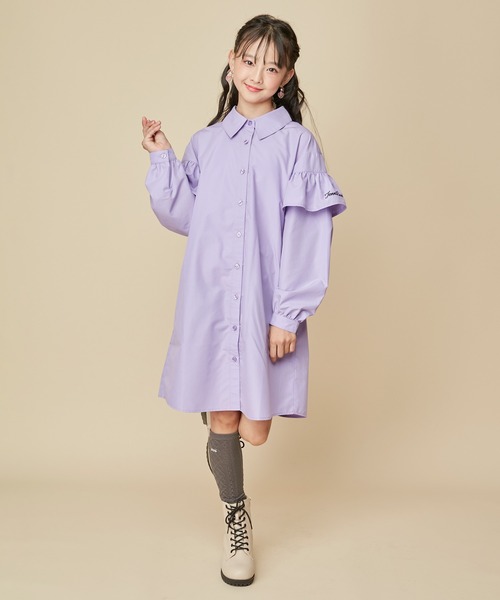 JENNI love（ジェニィラブ）の「そでフリルワンピ－ス（ワンピース・キッズ・サックスブルー/パープル・130cm/140cm/150cm/160cm）」の21枚目の写真