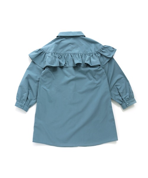 JENNI love（ジェニィラブ）の「そでフリルワンピ－ス（ワンピース・キッズ・サックスブルー/パープル・130cm/140cm/150cm/160cm）」の6枚目の写真