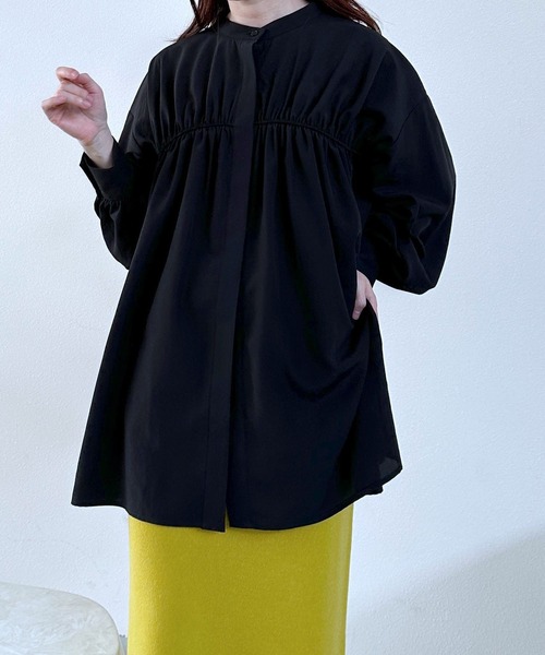 LEPSIM（レプシィム）の「シャーリング長袖ブラウス 974365（シャツ