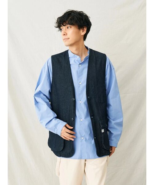 CRAFT STANDARD BOUTIQUE(クラフトスタンダードブティック)の「デニムハンティングベスト(ベスト・メンズ・ダークインディゴブルー/インディゴブルー/アイボリー・L/M)」の16枚目の写真