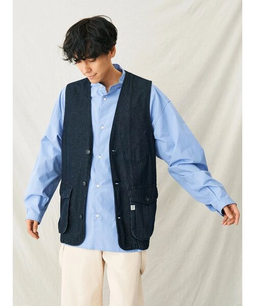 CRAFT STANDARD BOUTIQUE(クラフトスタンダードブティック)の「デニムハンティングベスト(ベスト・メンズ・ダークインディゴブルー/インディゴブルー/アイボリー・L/M)」の19枚目の写真