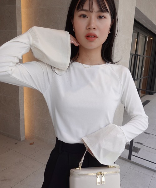 CORNERS（コーナーズ）の「リブ×ブロードドッキングプルオーバー（Tシャツ/カットソー・レディース・チャコールグレー/ブラック/オフホワイト・M）」の7枚目の写真