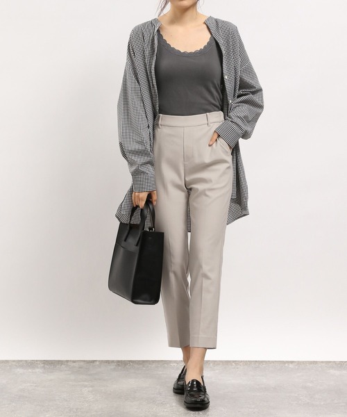 GLOBAL WORK Smile Seed Store(グローバルワーク スマイルシードストア)の「NRストレッチスリムテーパードパンツ/180920(その他パンツ・レディース・ブラック/アイボリー/ネイビー/グレー/杢グレー/ベージュ・LARGE/SMALL/X-LARGE/MEDIUM)」の7枚目の写真