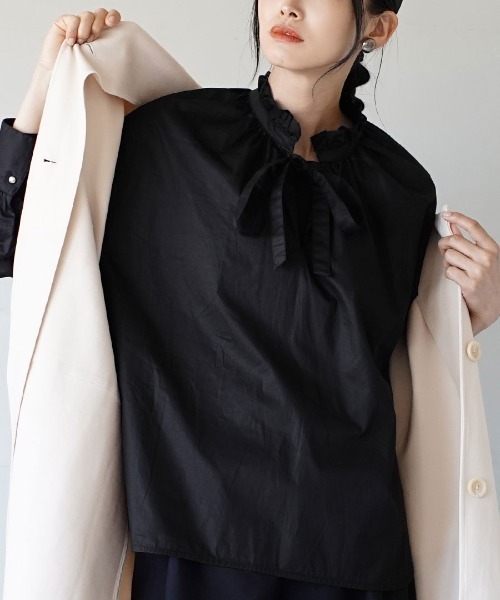 フリルブラウス フリルカラー ギャザーブラウス（シャツ/ブラウス）｜MIMIMEMETE（ミミメメット）