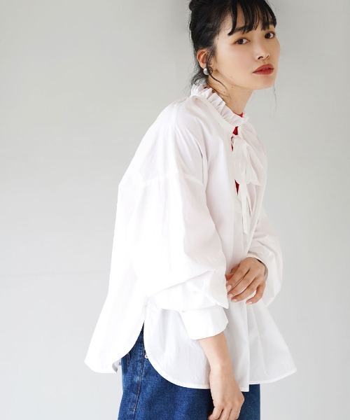 フリルブラウス フリルカラー ギャザーブラウス（シャツ/ブラウス）｜MIMIMEMETE（ミミメメット）