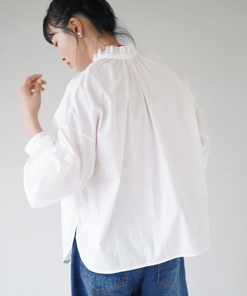 フリルブラウス フリルカラー ギャザーブラウス（シャツ/ブラウス）｜MIMIMEMETE（ミミメメット）