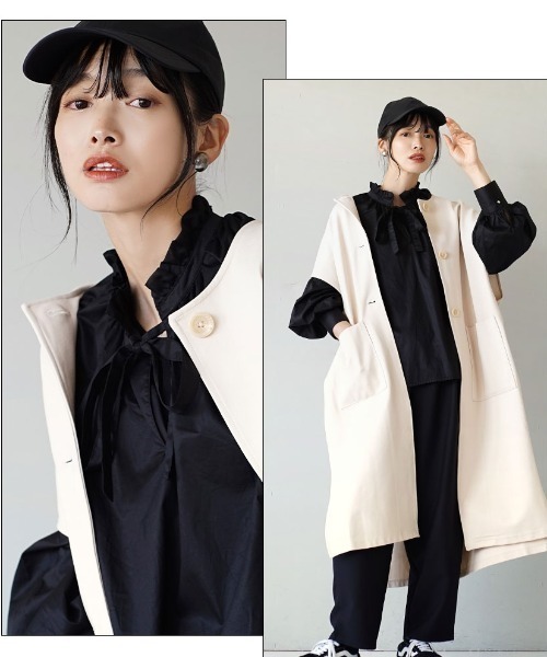 フリルブラウス フリルカラー ギャザーブラウス（シャツ/ブラウス）｜MIMIMEMETE（ミミメメット）