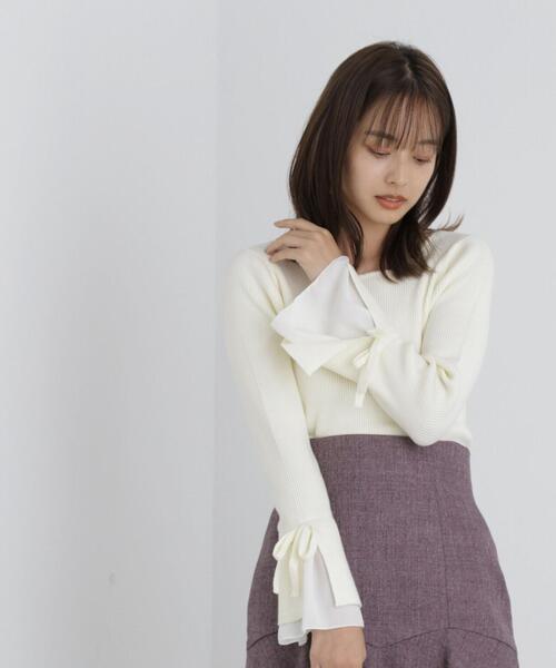 PROPORTION BODY DRESSING（プロポーションボディドレッシング）の「リボンフレアーニット / 1213270030（ニット/セーター・レディース・ブラック/ピンク/ホワイト系その他・SMALL/MEDIUM）」の2枚目の写真