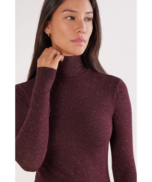 Intimissimi カシミヤ混ラメ入り長袖タートルトップス M　試着のみ ラメ入りカシミヤ混 ライトモダール タートルネックニット | Intimissimi