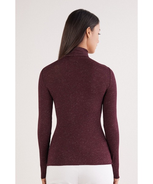 Intimissimi カシミヤ混ラメ入り長袖タートルトップス M　試着のみ セール】ラメ入りカシミア混 ライトモダール タートルネックニット