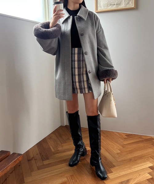 one after another NICE CLAUP（ワンアフターアナザーナイスクラップ）の「NCチャーム付きダブルジップハンドバッグ（ハンドバッグ・レディース・ブラック/ベージュ/アイボリー・FREE）」の17枚目の写真