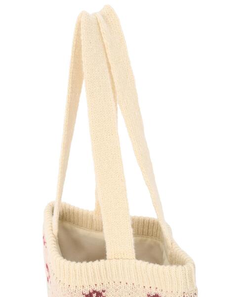 ehka sopo（エヘカソポ）の「花柄ニットバッグ（ハンドバッグ・レディース・モカ/レッド/キナリ・F）」の21枚目の写真