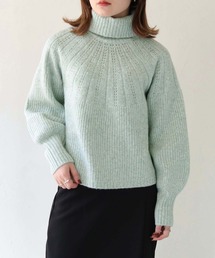 【HER CLOSET】透かし求心柄タートルネックニット OPENWORK TURTLENECK KNIT