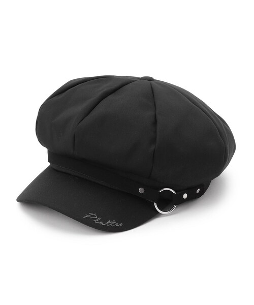 PINK-latte（ピンクラテ）の「ベルト付きキャスケット（キャスケット・キッズ・ブラック/ブラウン系・00）」の2枚目の写真