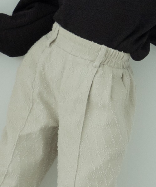 pairmanon(ペアマノン)の「【ママとおそろい】ダイヤ柄 ジャガード タックパンツ(その他パンツ・キッズ・ベージュ/ブラック・100/130/140/120/110/90/150)」の6枚目の写真