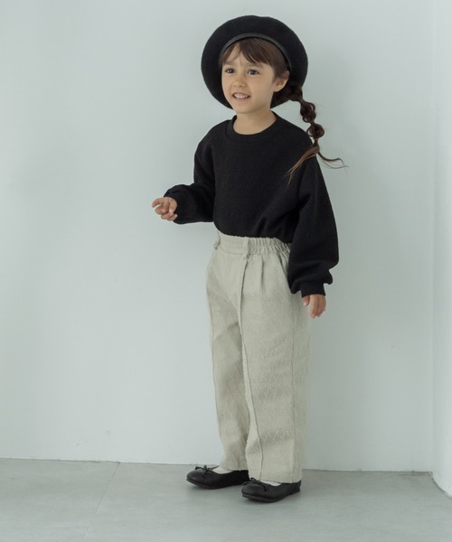 pairmanon(ペアマノン)の「【ママとおそろい】ダイヤ柄 ジャガード タックパンツ(その他パンツ・キッズ・ベージュ/ブラック・100/130/140/120/110/90/150)」の7枚目の写真