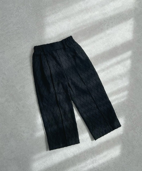 pairmanon(ペアマノン)の「【ママとおそろい】ダイヤ柄 ジャガード タックパンツ(その他パンツ・キッズ・ベージュ/ブラック・100/130/140/120/110/90/150)」の5枚目の写真