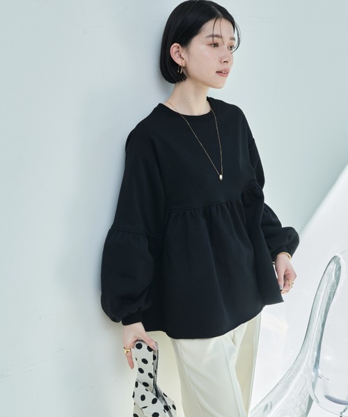 Shelly island（シェリーアイランド）の「ペプラムスウェット（スウェット・レディース・ホワイト/ブラック/ホワイト系その他/ブラック系その他・FREE）」の19枚目の写真