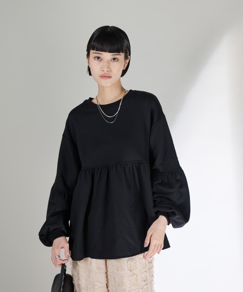 Shelly island（シェリーアイランド）の「ペプラムスウェット（スウェット・レディース・ホワイト/ブラック/ホワイト系その他/ブラック系その他・FREE）」の11枚目の写真