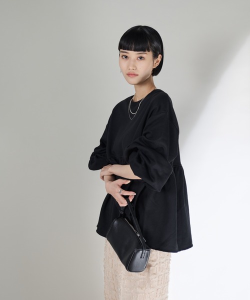 Shelly island（シェリーアイランド）の「ペプラムスウェット（スウェット・レディース・ホワイト/ブラック/ホワイト系その他/ブラック系その他・FREE）」の12枚目の写真