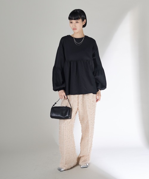 Shelly island（シェリーアイランド）の「ペプラムスウェット（スウェット・レディース・ホワイト/ブラック/ホワイト系その他/ブラック系その他・FREE）」の15枚目の写真