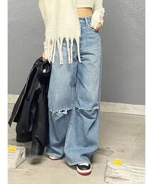 EVRIS | ニーダメージルーズデニムパンツ(デニムパンツ)