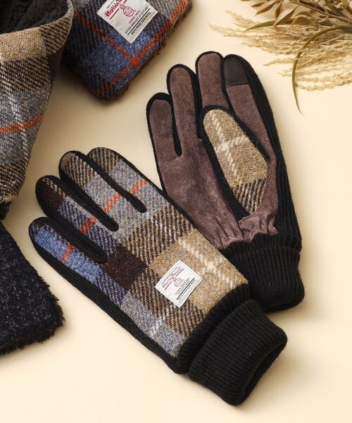 HARRIS TWEED（ハリスツイード）の「◆【HARRIS TWEED／ハリスツイード】スマホ操作対応グローブ（手袋・メンズ・ブラック/ベージュ系1/ブラック系5・00）」の13枚目の写真