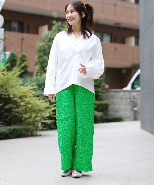 チチカカ(チチカカ)の「ポコポコファブリックパンツ(その他パンツ・レディース・グリーン/オフホワイト/ブラック・FREE)」の7枚目の写真