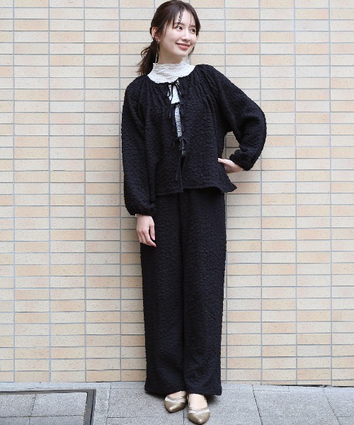 チチカカ(チチカカ)の「ポコポコファブリックパンツ(その他パンツ・レディース・グリーン/オフホワイト/ブラック・FREE)」の6枚目の写真