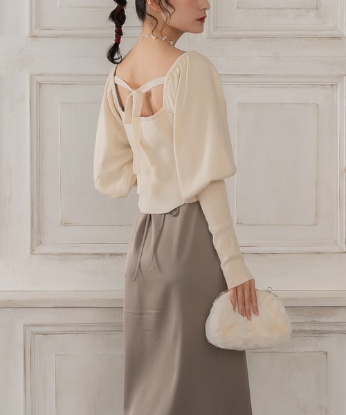 etre loin（エトルワン）の「リボンニットトップス（ニット/セーター・レディース・アイボリー/ブラック/ピンク・F）」の19枚目の写真