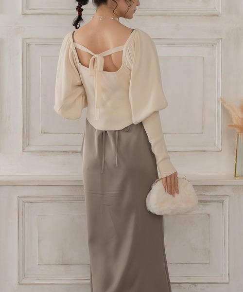 etre loin（エトルワン）の「リボンニットトップス（ニット/セーター・レディース・アイボリー/ブラック/ピンク・F）」の17枚目の写真