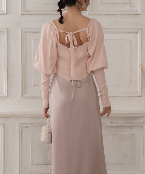 etre loin（エトルワン）の「リボンニットトップス（ニット/セーター・レディース・アイボリー/ブラック/ピンク・F）」の6枚目の写真