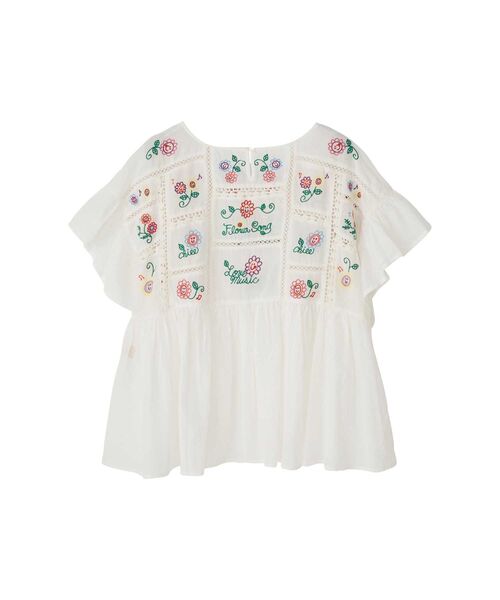 HYSTERIC GLAMOUR（ヒステリックグラマー）の「FLOWN SONG刺繍 プルオーバーシャツ（シャツ/ブラウス・レディース・ブラック/ホワイト・FREE）」の3枚目の写真